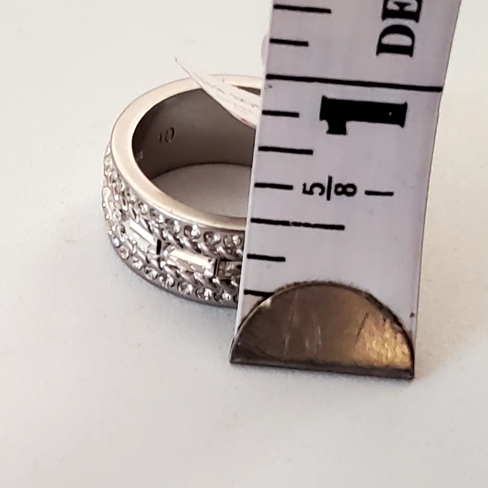 Lia Sophia Silver Crystal Ring Sz 10 New In Box Retired Cocktail - Wedding Style - Picture 8 of 11